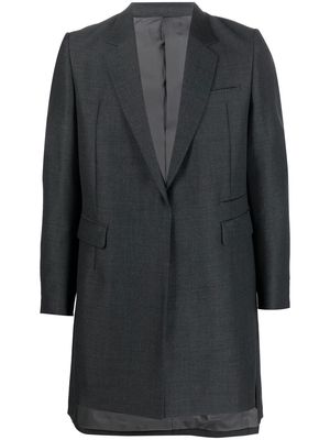 Undercover step-hem single-breasted tailored coat - Grey