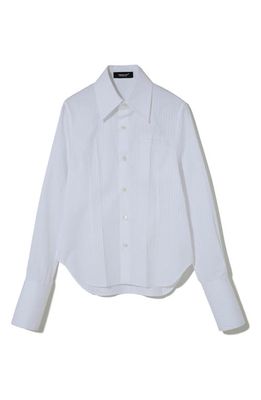Undercover Stripe Cotton Button-Up Shirt in White