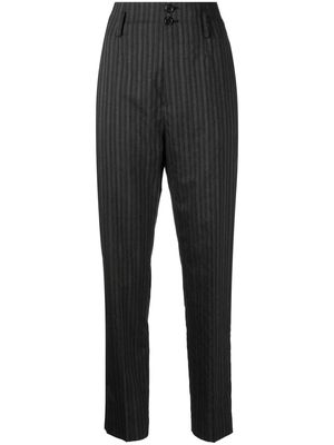 Undercover striped high-waist trousers - Grey
