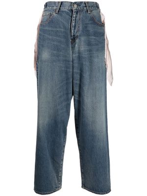 Undercover tassel-trim cropped jeans - Blue