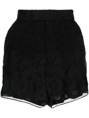UNDERCOVER textured appliqué-detail shorts - Black