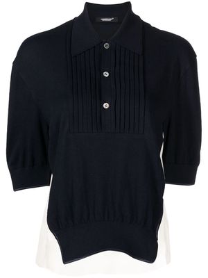 Undercover two-tone polo shirt - Blue