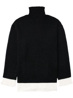 Undercover two-tone ribbed-knit jumper - Black