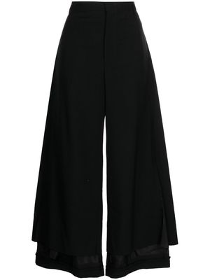 Undercover wide-leg cropped trousers - Black