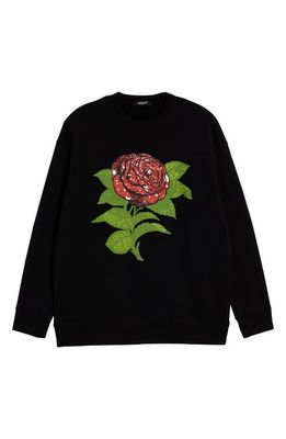 Undercover Women's Rose Cotton Graphic Sweatshirt in Black