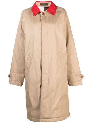 Undercover x Fragment contrasting-collar cotton raincoat - Neutrals