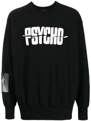 Undercover x Psycho appliqué crew-neck sweatshirt - Black