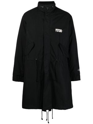 Undercover x Psycho graphic-patch coat - Black