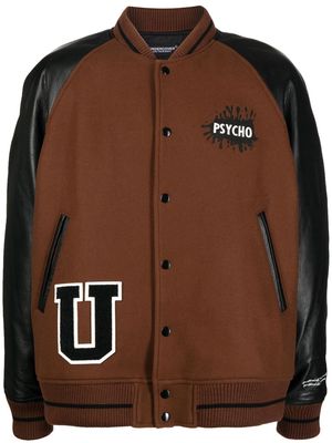 Undercover x Psycho patch bomber jacket - Brown