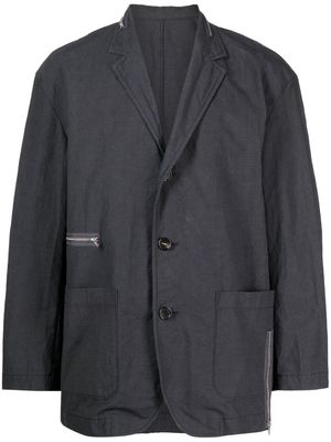Undercover zip-detail single-breasted button blazer - Black