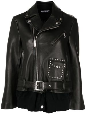 Undercover zip-up faux leather blouson - Black