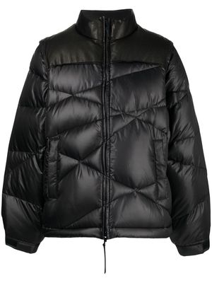 Undercoverism diagonal-quilted down-filled jacket - Black