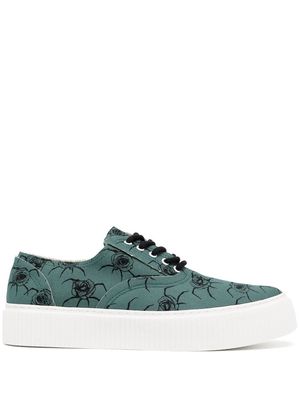 Undercoverism floral-print lace-up trainers - Green