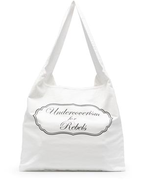 Undercoverism graphic-print cotton shoulder bag - White