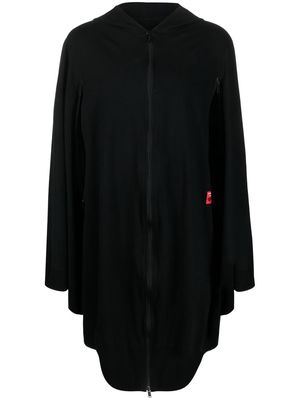 Undercoverism graphic-print zip-up hooded poncho - Black