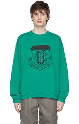 Undercoverism Green & Beige Cotton Sweatshirt