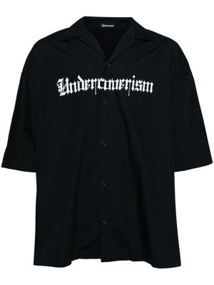 Undercoverism logo-print cotton shirt - Blue