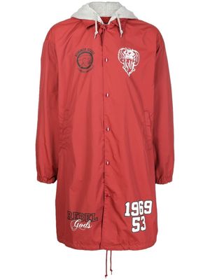 Undercoverism logo-print hooded coat - Red