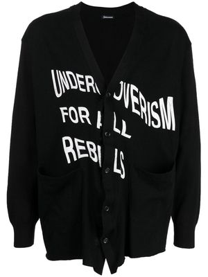 Undercoverism logo-print V-neck cardigan - Black