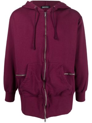 Undercoverism oversized zip-up cotton hoodie - Purple