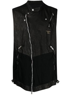 Undercoverism panelled multi-pocket sleeveless jacket - Black