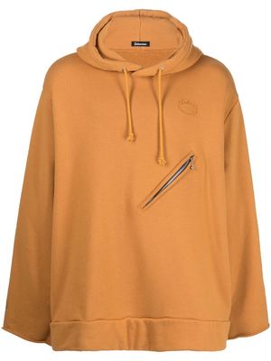 Undercoverism zip-detail pullover hoodie - Yellow