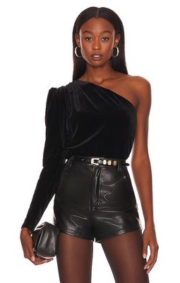 Undress Code Flaneur Velvet Bodysuit in Black