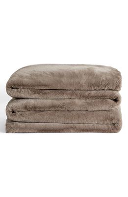 UnHide Cuddle Puddles Plush Throw Blanket in Taupe Ducky