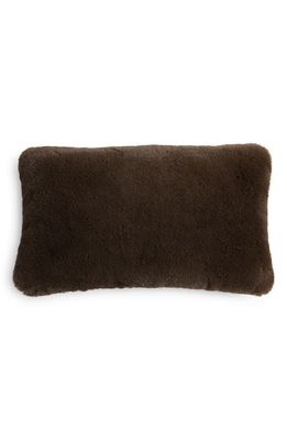 UnHide Squish Fleece Lumbar Pillow in Chocolate Hare