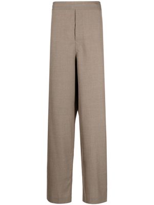 UNIFORME drawstring-fastening straight-leg trousers - Brown