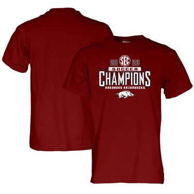 Unisex Blue 84 Cardinal Arkansas Razorbacks 2023 SEC Women's Soccer Regular Season Champions Locker Room T-Shirt