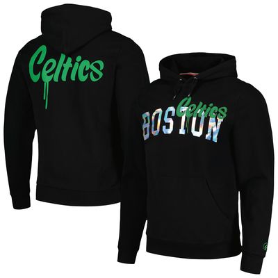 Unisex FISLL Black Boston Celtics Reflective Metallic Pullover Hoodie