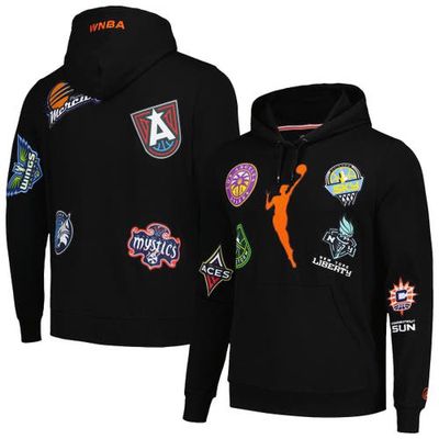 Unisex FISLL Black WNBA Allover Logo Pullover Hoodie