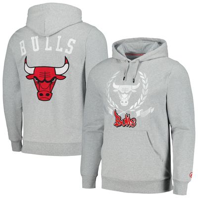 Unisex FISLL Heather Gray Chicago Bulls Heritage Crest Pullover Hoodie