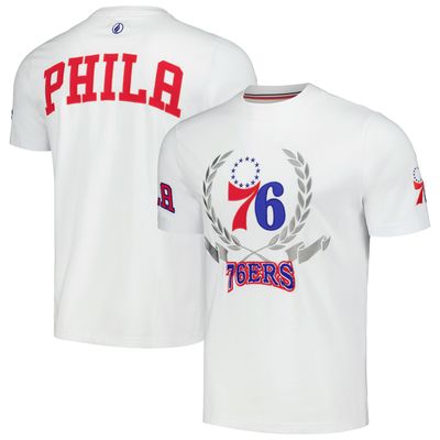 Unisex FISLL White Philadelphia 76ers Heritage Crest T-Shirt