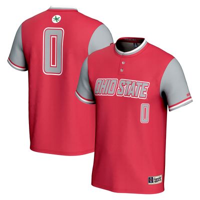 Unisex GameDay Greats #0 Scarlet Ohio State Buckeyes Lightweight Softball Jersey