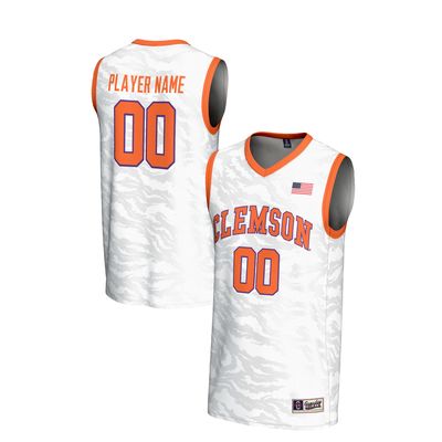 Unisex GameDay Greats White Clemson Tigers NIL Pick-A-Player Men's Basketball Lightweight Jersey