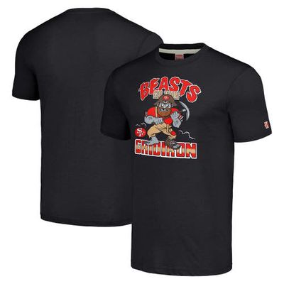 Unisex Homage Charcoal San Francisco 49ers Monsters of the Gridiron Halloween Tri-Blend T-Shirt