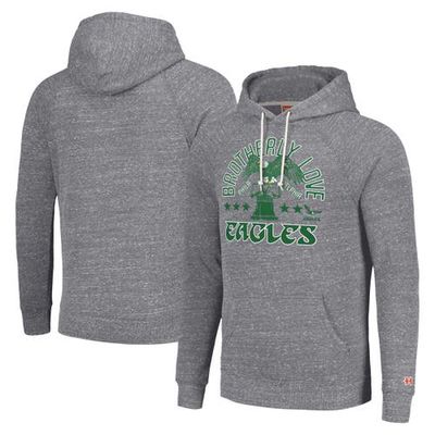 Unisex Homage Gray Philadelphia Eagles Hyperlocal Raglan Pullover Hoodie