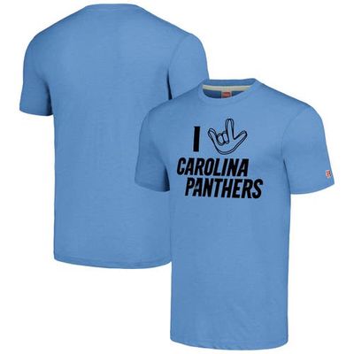 Unisex Homage Light Blue Carolina Panthers The NFL ASL Collection by Love Sign Tri-Blend T-Shirt
