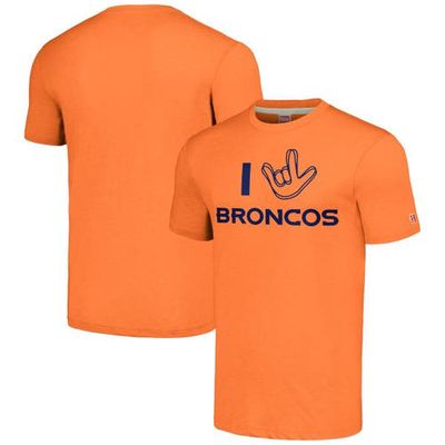 Unisex Homage Orange Denver Broncos The NFL ASL Collection by Love Sign Tri-Blend T-Shirt