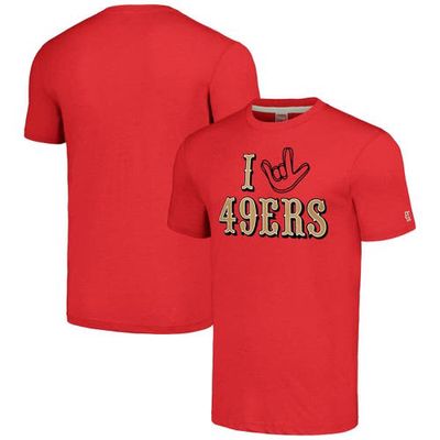Unisex Homage Scarlet San Francisco 49ers The NFL ASL Collection by Love Sign Tri-Blend T-Shirt