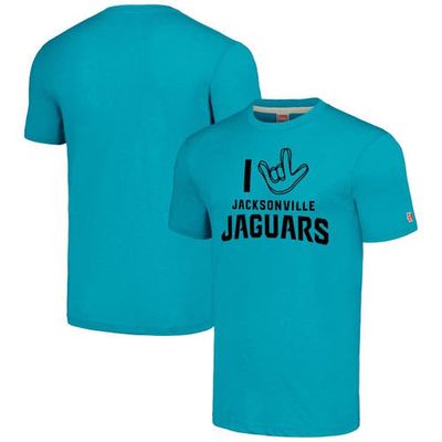 Unisex Homage Teal Jacksonville Jaguars The NFL ASL Collection by Love Sign Tri-Blend T-Shirt