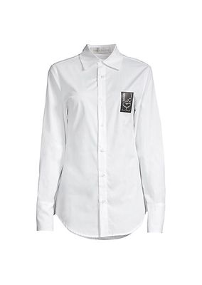 Unisex Logo Sleeveless Button-Front Slim-Fit Shirt