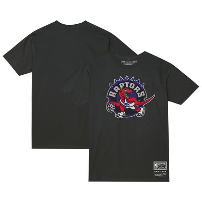 Unisex Mitchell & Ness Black Toronto Raptors Hardwood Classics MVP Throwback Logo T-Shirt