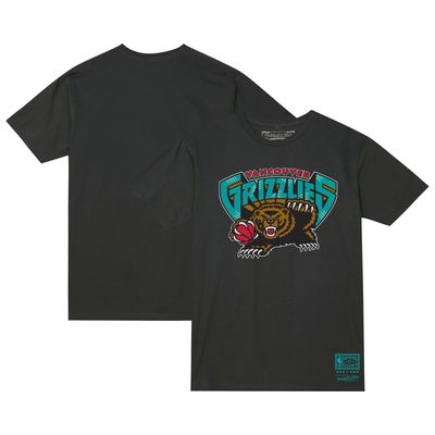 Unisex Mitchell & Ness Black Vancouver Grizzlies Hardwood Classics MVP Throwback Logo T-Shirt
