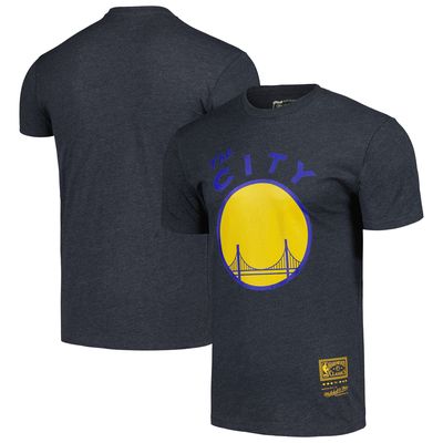 Unisex Mitchell & Ness Charcoal Golden State Warriors Hardwood Classics MVP Throwback Logo T-Shirt