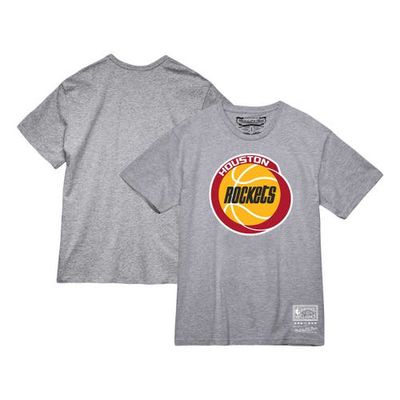 Unisex Mitchell & Ness Gray Houston Rockets Hardwood Classics MVP Throwback Logo T-Shirt