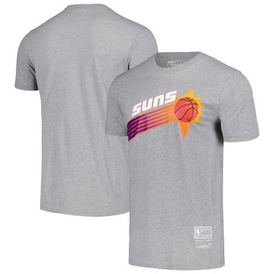 Unisex Mitchell & Ness Heather Gray Phoenix Suns Hardwood Classics MVP Throwback Logo T-Shirt