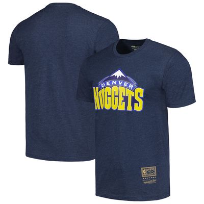 Unisex Mitchell & Ness Navy Denver Nuggets Hardwood Classics MVP Throwback Logo T-Shirt